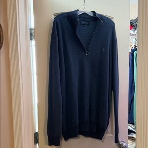 Polo by Ralph Lauren Men's Dark Blue Zip-Up Sweater